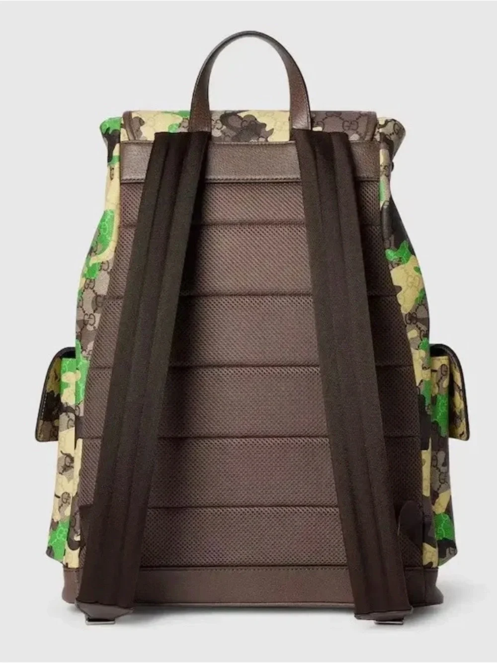 Gucci GG Animation Green Camouflage Large Backpack Laptop Bag Authentic NWT